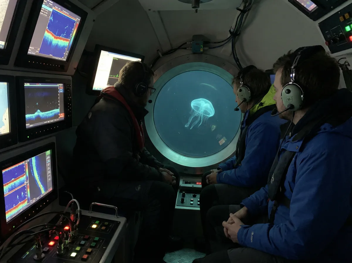 深潜器内部科学家观测新物种 - 海角论坛